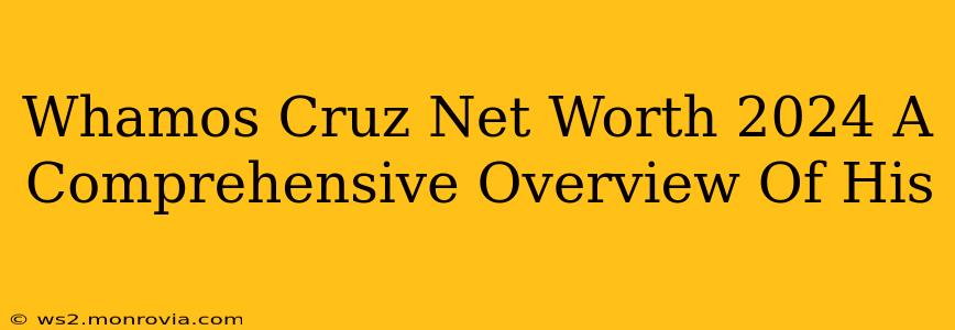 Whamos Cruz Net Worth 2024 A Comprehensive Overview Of His