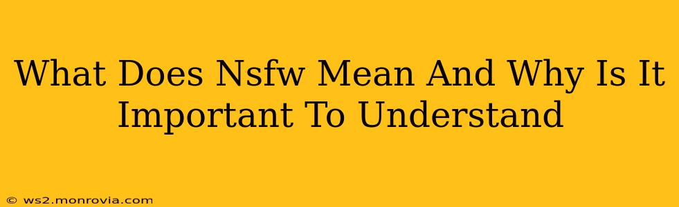 What Does Nsfw Mean And Why Is It Important To Understand